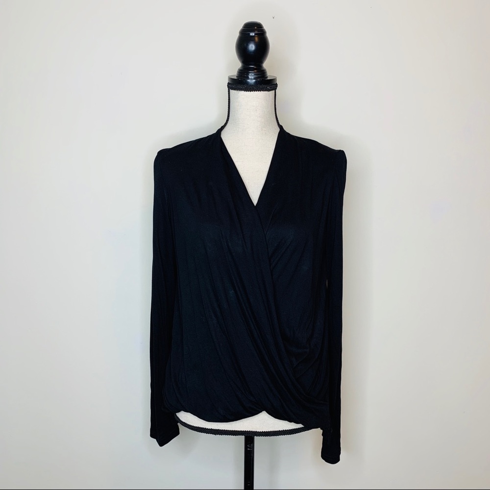 Anthropologie Akemi + Kin • Black Wrap Top - Picture 4 of 8